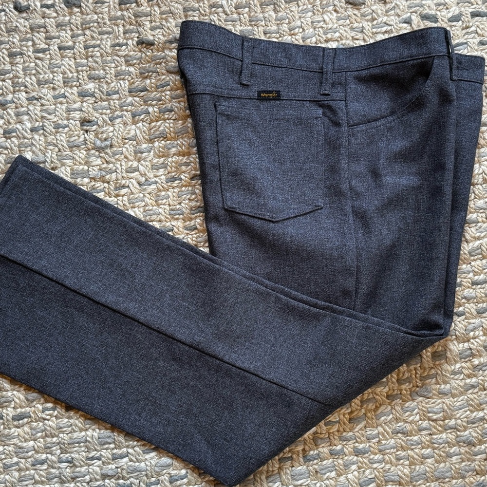 Vintage Wrangler 1980’s Men’s Polyester Pants Heather Gray 38 x 32